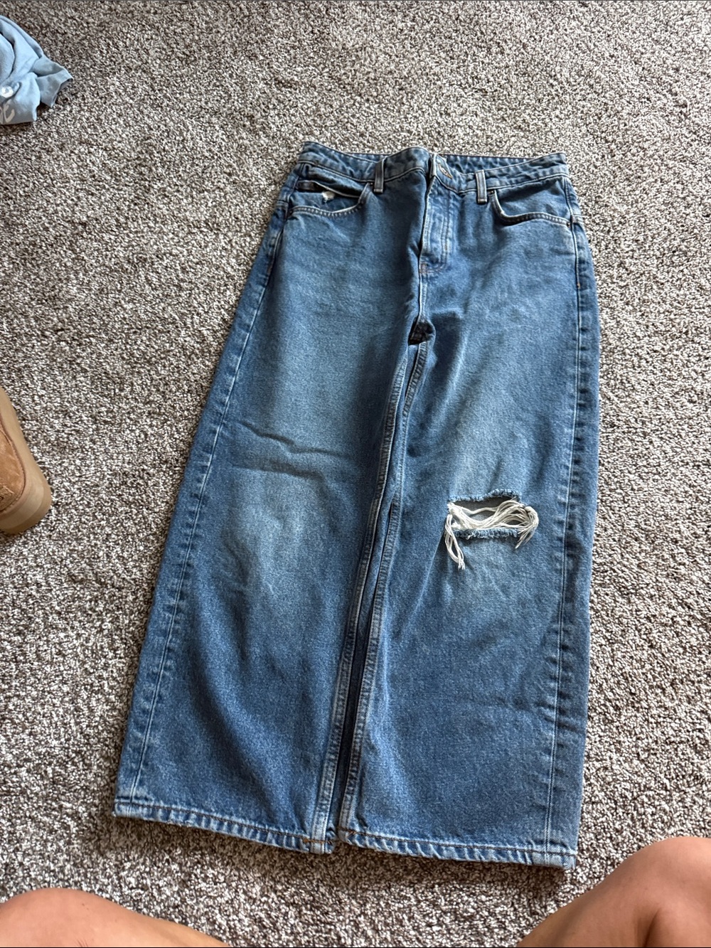 We The Free womanās Relaxed Blue Distressed Jeans